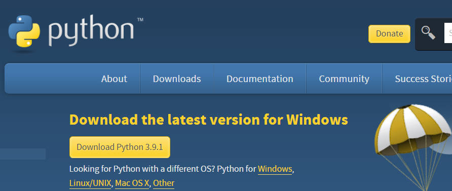 Descargar el instalador de Python