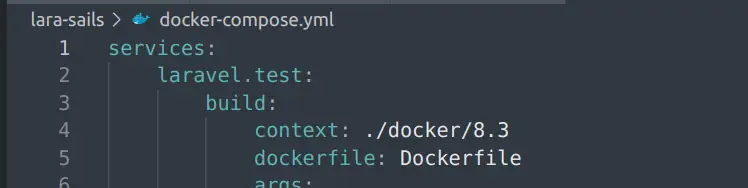 Docker context apuntado al directorio docker en raiz del proyecto