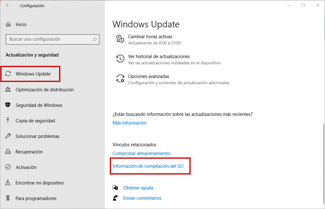 Configuración de Windows - Windows Update