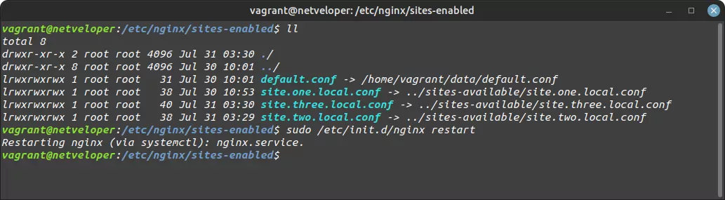 Estructura de directorios web de nginx - sites-enabled
