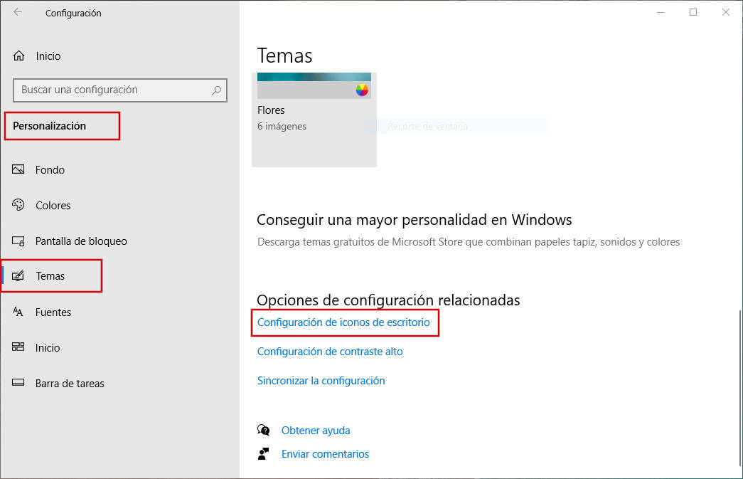 Configuración de Windows - Temas