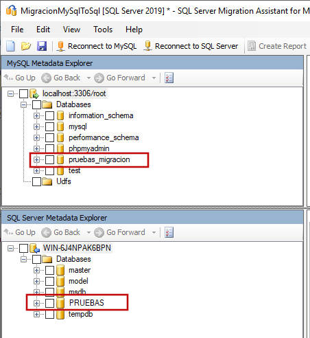 Panel izquierdo con bbdd de MySql y SQL Server - (MySQLToSQL) Panel izquierdo con bbdd de MySql y SQL Server - (MySQLToSQL)