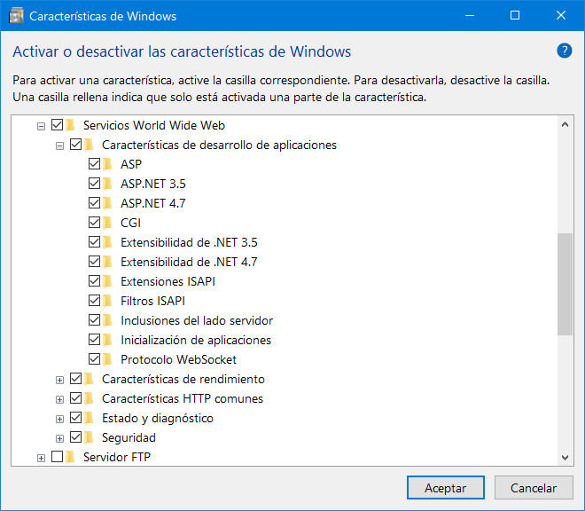 Programas y características de windows